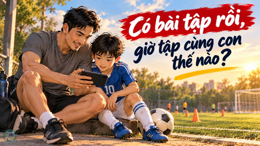 Có bài tập rồi, giờ tập cùng con thế nào?