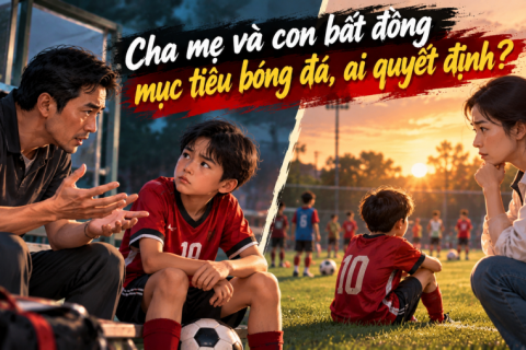 Cha mẹ và con bất đồng mục tiêu bóng đá, ai quyết định