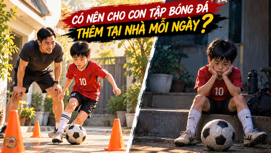 Có nên cho con tập bóng đá thêm tại nhà mỗi ngày
