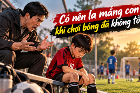 Có nên la mắng con khi chơi bóng đá không tốt
