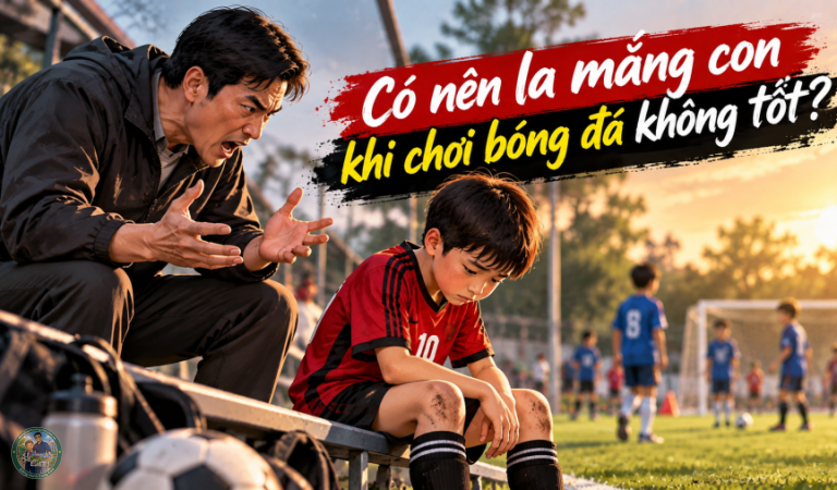 Có nên la mắng con khi chơi bóng đá không tốt