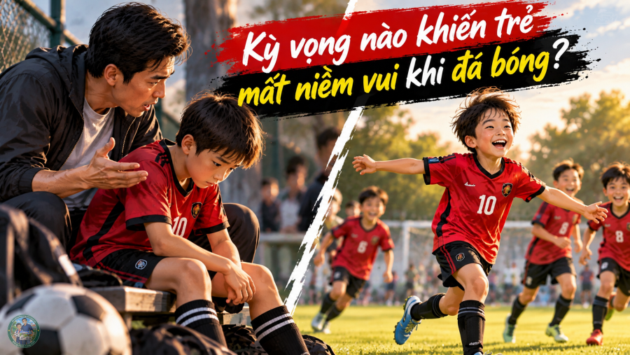Kỳ vọng nào có thể khiến trẻ mất niềm vui khi đá bóng