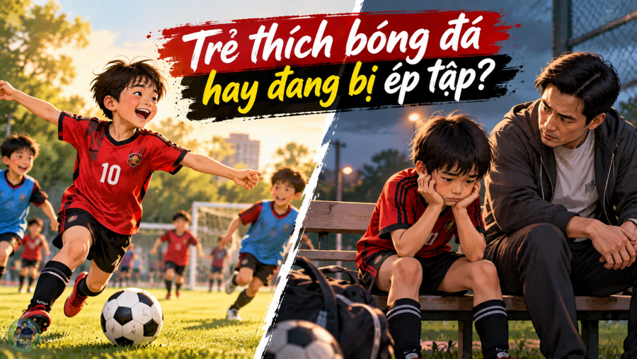 Làm sao biết trẻ thích bóng đá hay đang bị ép tập