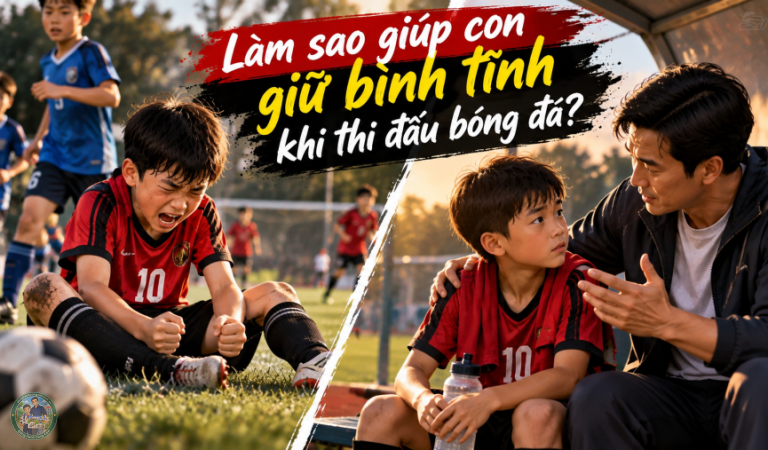 Làm sao giúp con giữ bình tĩnh khi thi đấu bóng đá