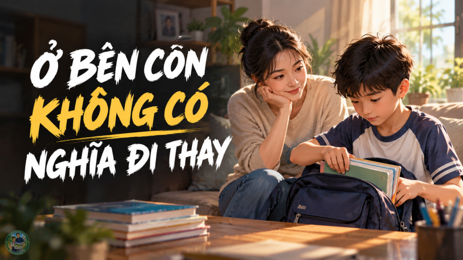 Mẹ Con Cùng Chuẩn Bị Cặp Sách