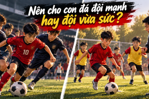 Nên cho con đá đội mạnh hay đội vừa sức để tiến bộ