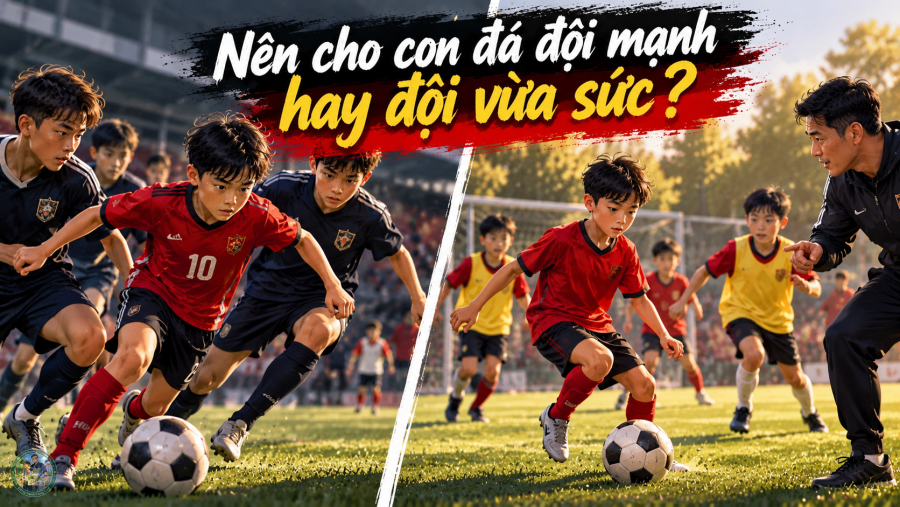 Nên cho con đá đội mạnh hay đội vừa sức để tiến bộ