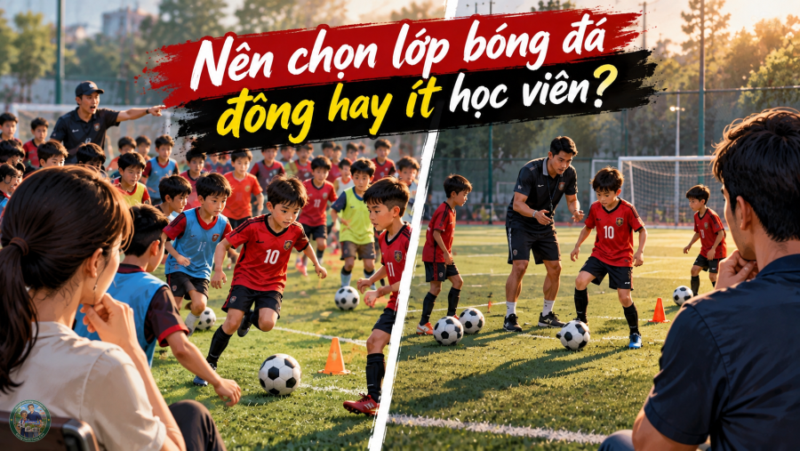Nên chọn lớp bóng đá đông hay ít học viên cho con