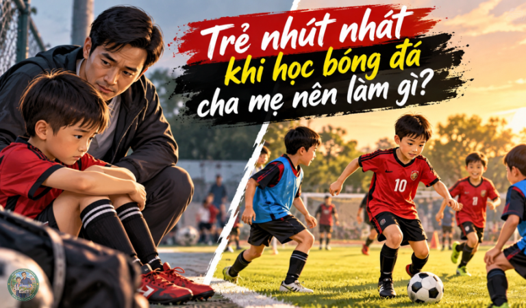 Trẻ nhút nhát khi học bóng đá, cha mẹ nên làm gì
