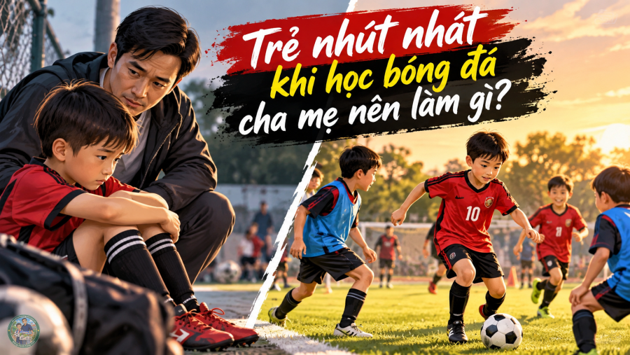Trẻ nhút nhát khi học bóng đá, cha mẹ nên làm gì