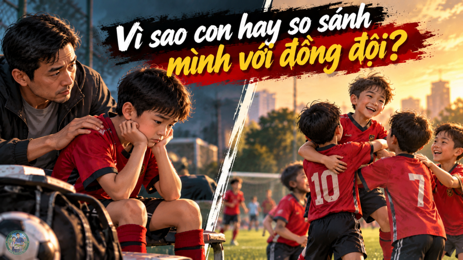 Vì sao con hay so sánh mình với đồng đội khi đá bóng