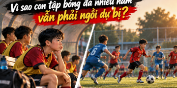 Vì sao con tập bóng đá nhiều năm vẫn phải ngồi dự bị