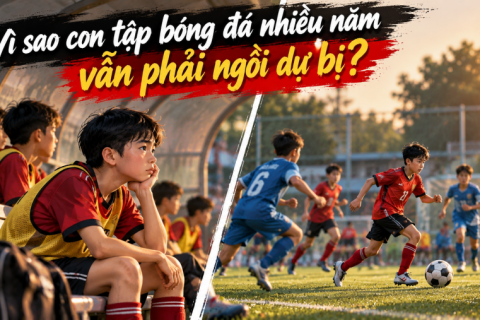 Vì sao con tập bóng đá nhiều năm vẫn phải ngồi dự bị