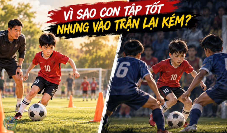 Vì sao con tập bóng đá tốt nhưng vào trận lại kém