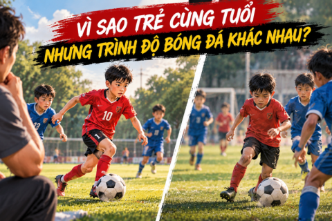 Vì sao trẻ cùng tuổi nhưng trình độ bóng đá khác nhau