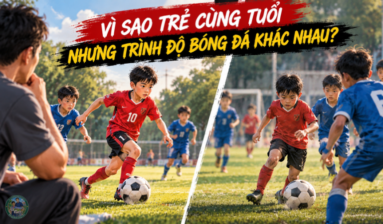 Vì sao trẻ cùng tuổi nhưng trình độ bóng đá khác nhau