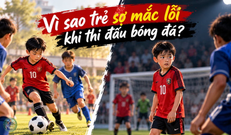 Vì sao trẻ sợ mắc lỗi khi thi đấu bóng đá trước mọi người