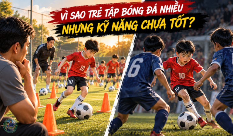 Vì sao trẻ tập bóng đá nhiều nhưng kỹ năng chưa tốt