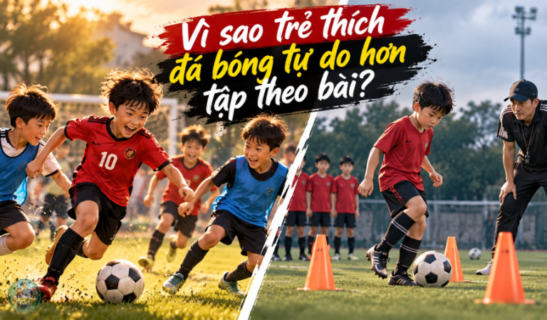 Vì sao trẻ thích đá bóng tự do hơn tập theo bài
